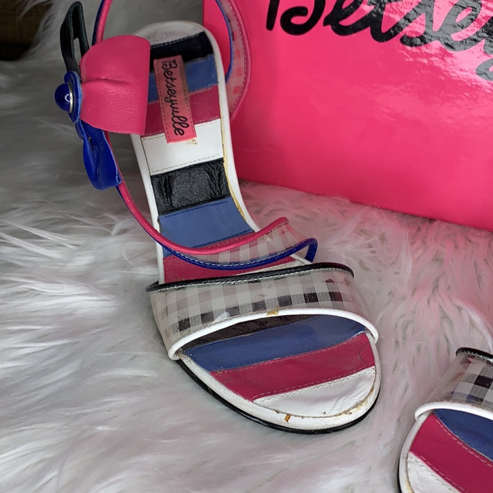 Betseyville Heels – Colorful Strappy Sandals – Bow Accent – Statement Shoes - Picture 3 of 6